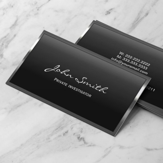 Privatdetektiv Coole Metallgrenze Visitenkarte