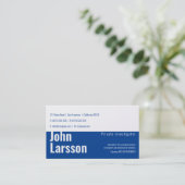 Privatdetektiv | Detective Deep Blue Visitenkarte (Stehend Vorderseite)