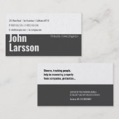 Privatdetektiv | Detektiv Visitenkarte (Vorne/Hinten)