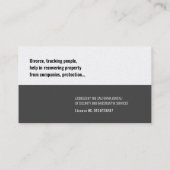 Privatdetektiv | Detektiv Visitenkarte (Rückseite)