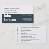 Privatdetektiv | Detektiv Visitenkarte (Vorne/Hinten)