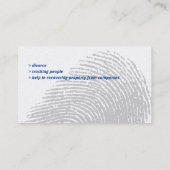 Privatdetektiv | Detektiv Visitenkarte (Rückseite)