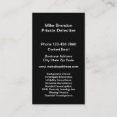 Privatdetektiv Visitenkarte (Rückseite)