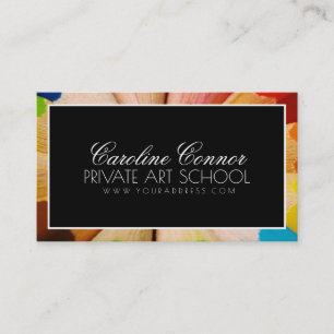 Private Art School Black & White Bold Card Visitenkarte