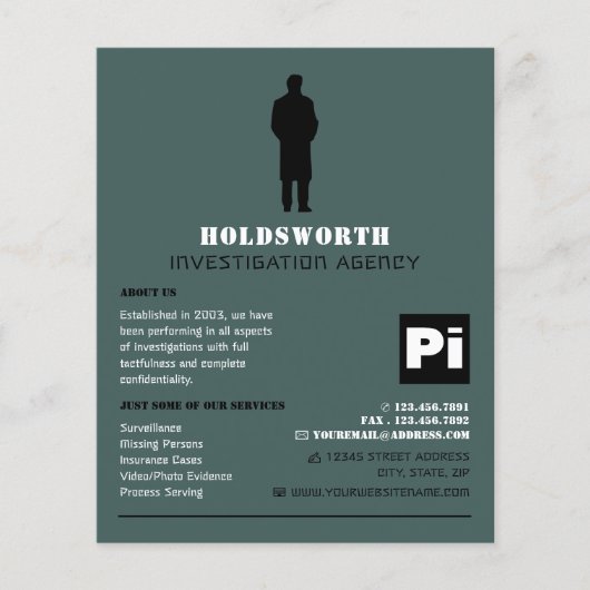 Private Augenlogos, Privatdetektiv Flyer (Vorne)