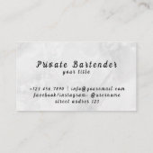 Private Barkeeper Business Card Visitenkarte (Rückseite)