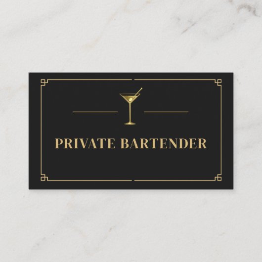 Private Bartender QR Code Professional Visitenkarte (Vorderseite)