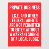 Private Business Know Your Rights Fensteraufkleber (Blatt)