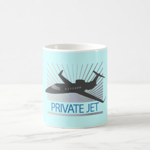 Private Düsenflugzeug Kaffeetasse