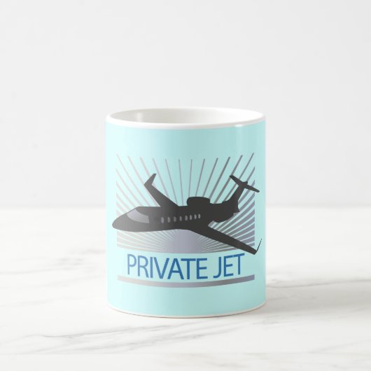 Private Düsenflugzeug Kaffeetasse (Mittel)