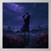 Private Embrace - Romantische Impressionismus Kuns Poster (Vorne)