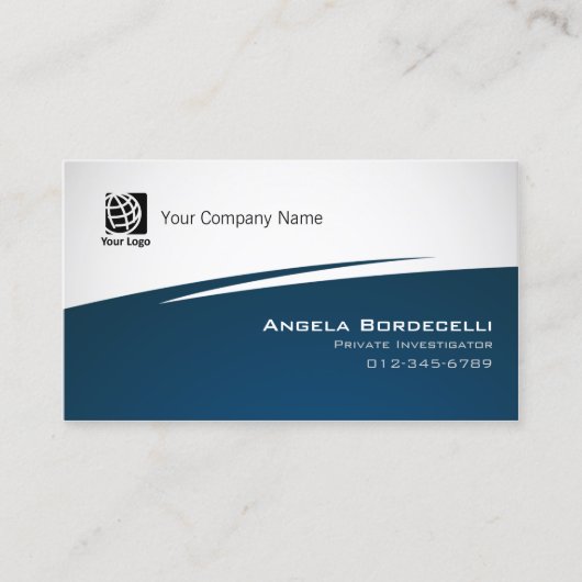 Private Ermittler Business Card Simple Zig Zag Visitenkarte (Vorderseite)