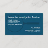 Private Ermittler Process Server Business Cards Visitenkarte (Vorderseite)