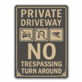 Private Fahrt ohne Überfahren Aufkleber (Vorderseite)