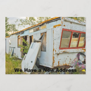 Private Funny Change Address Card: Trailer Zuhause Ankündigung