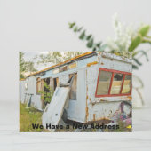 Private Funny Change Address Card: Trailer Zuhause Ankündigung (Stehend Vorderseite)