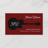 Private Gitarrenmusikunterricht Visitenkarte (Vorderseite)