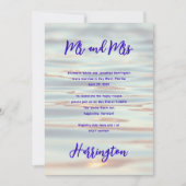 Private Hochzeitsempfehlung nur Wasser Hintergrund Einladung (Vorderseite)