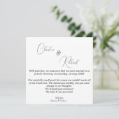 Private Hochzeitskarte Einladung (Stehend Vorderseite)