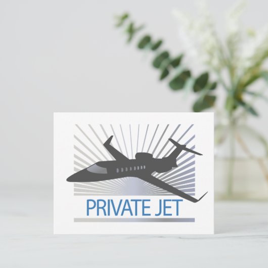 Private Jet Aircraft Postkarte (Stehend Vorderseite)