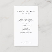 Private Jet Business Card - Sunset Flight Theme Visitenkarte (Rückseite)