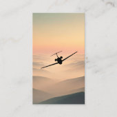 Private Jet Business Card - Sunset Flight Theme Visitenkarte (Vorderseite)