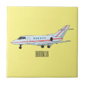Private jet cartoon illustration fliese (Vorderseite)
