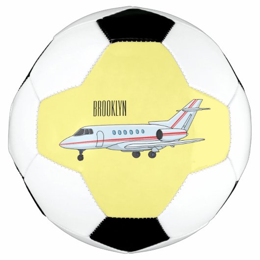Private jet cartoon illustration fußball (Vorderseite)