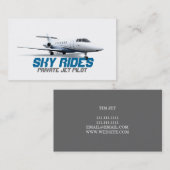 Private Jet Flugzeug Pilot Business Card verkaufen Visitenkarte (Vorne/Hinten)