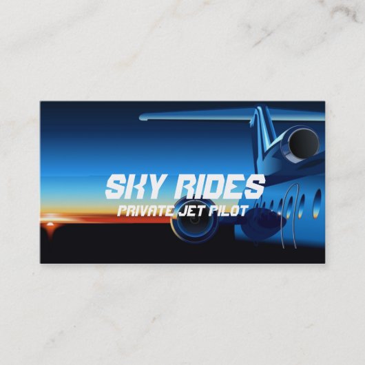 Private Jet Flugzeug Pilot Business Card verkaufen Visitenkarte (Vorderseite)