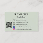 Private Koch bei grün Foto Catering QR-Code Visitenkarte (Rückseite)