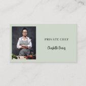 Private Koch bei grün Foto Catering QR-Code Visitenkarte (Vorderseite)