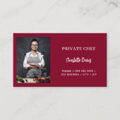 Private Koch burgundy Foto Catering QR-Code Visitenkarte (Vorderseite)