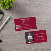 Private Koch burgundy Foto Catering QR-Code Visitenkarte
