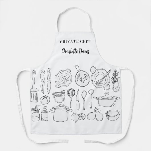 Private Koch Skript Kochutensilien Schürze (Vorderseite)