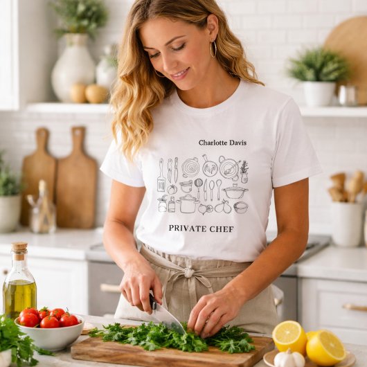 Private Koch Skript Kochutensilien T-Shirt
