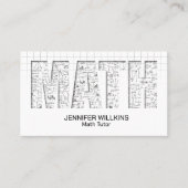 Private Mathematik Tutor - Mathematiklehrer Visitenkarte (Vorderseite)