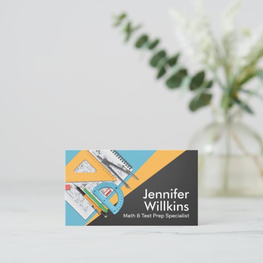 Private Mathematik Tutor - Mathematiklehrer Visitenkarte (Stehend Vorderseite)