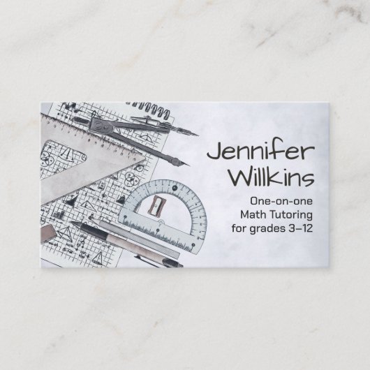 Private Mathematik Tutor - Mathematiklehrer Visitenkarte (Vorderseite)