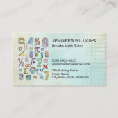 Private Mathematik Tutor - Mathematiklehrer Visitenkarte (Vorderseite)