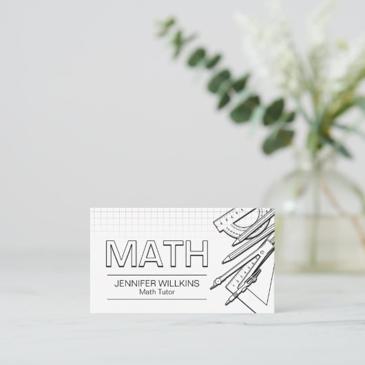 Private Mathematik Tutor - Mathematiklehrer Visitenkarte (Stehend Vorderseite)