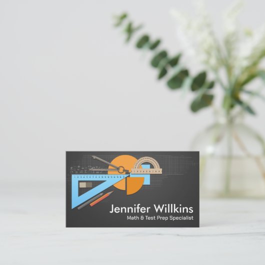 Private Mathematik Tutor - Mathematiklehrer Visitenkarte (Stehend Vorderseite)