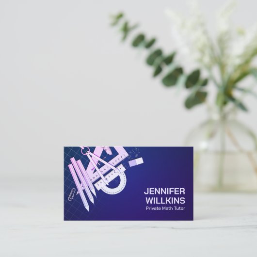 Private Mathematik Tutor - Mathematiklehrer Visitenkarte (Stehend Vorderseite)