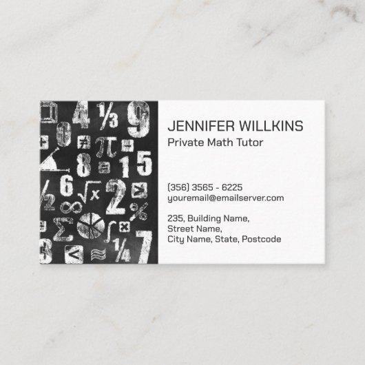 Private Mathematik Tutor - Mathematiklehrer Visitenkarte (Vorderseite)