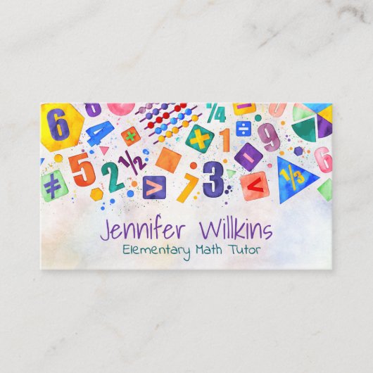 Private Mathematiklehrer - Frühe Noten, elementare Visitenkarte (Vorderseite)