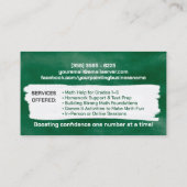 Private Mathematiklehrer - Vorschulen, Grundschule Visitenkarte (Rückseite)