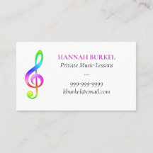 Private Music Lesson Business Cards