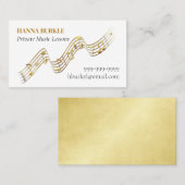 Private Music Lessons Business Card Visitenkarte (Vorne/Hinten)