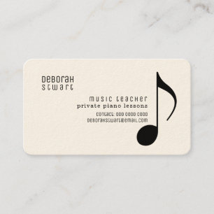 Private Musiklehrer-Lektionen cremefarbenes Papier Visitenkarte