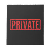 Private Notepad mit schwarzstempelem Stempel Notizblock (Vorderseite)